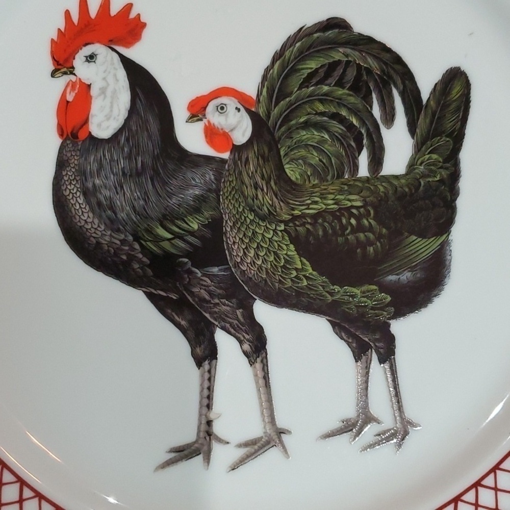 Haldon Group Devonshire rooster plate red and black - Picture 2 of 4